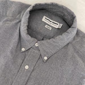 American Apparel Gray Collared Oxford Shirt L.